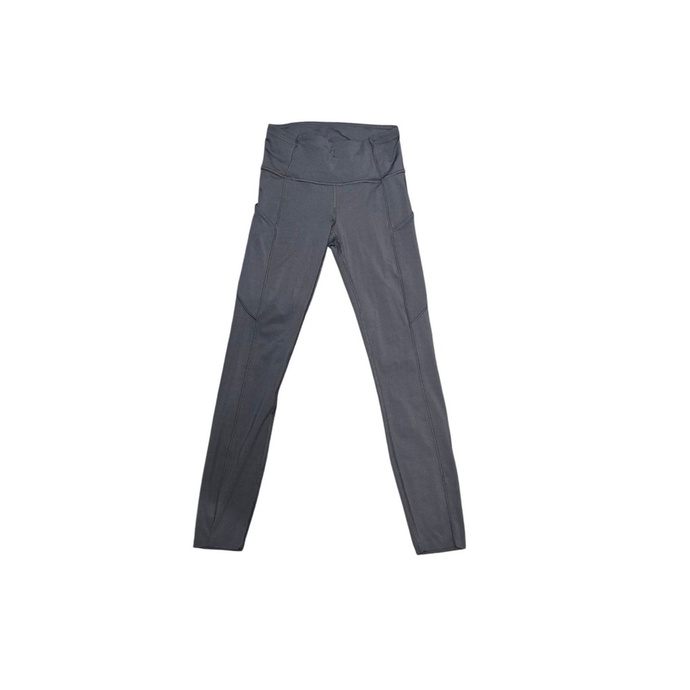 Lululemon Fast & Free Leggings Womens 4 Gray Black High Rise 24 Inseam